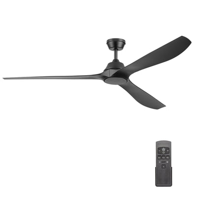 Mule Max Breeze 72" Wet Rated Indoor/Outdoor Ceiling Fan w/ Remote, Matte Black