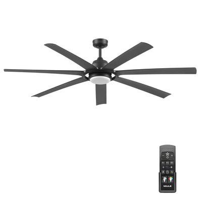 Mule Sterling 70 Inch Sterling Indoor/Covered Outdoor Ceiling Fan, Matte Black