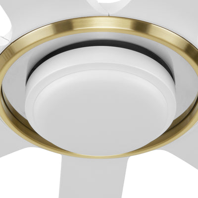 Mule Sterling 70 Inch Sterling Indoor/Covered Outdoor Ceiling Fan, White/Gold