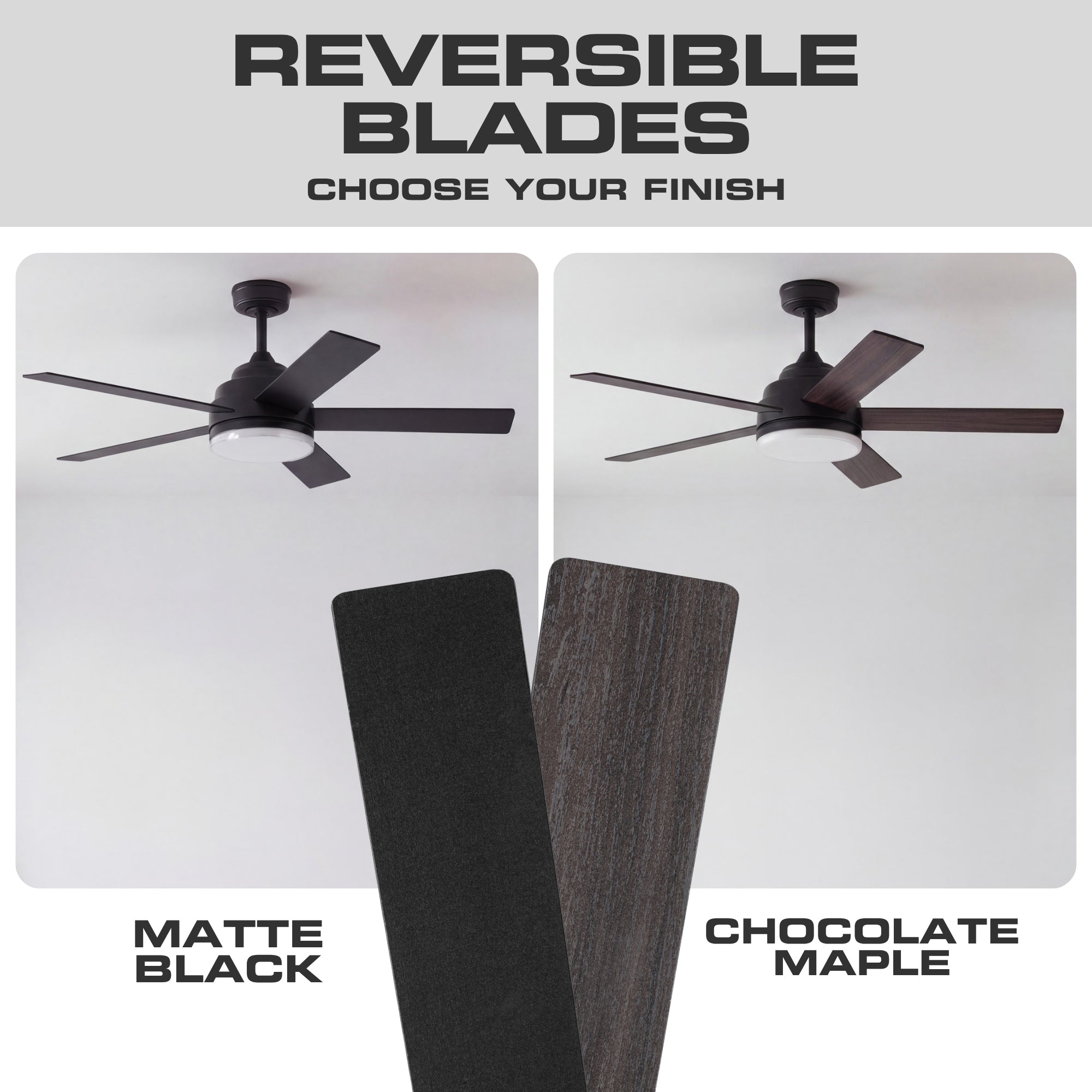 Mule Carver 52 Inch Ceiling Fan with LED Light, Remote, DC Motor, Matte Black