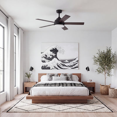 Mule Carver 52 Inch Ceiling Fan with LED Light, Remote, DC Motor, Matte Black