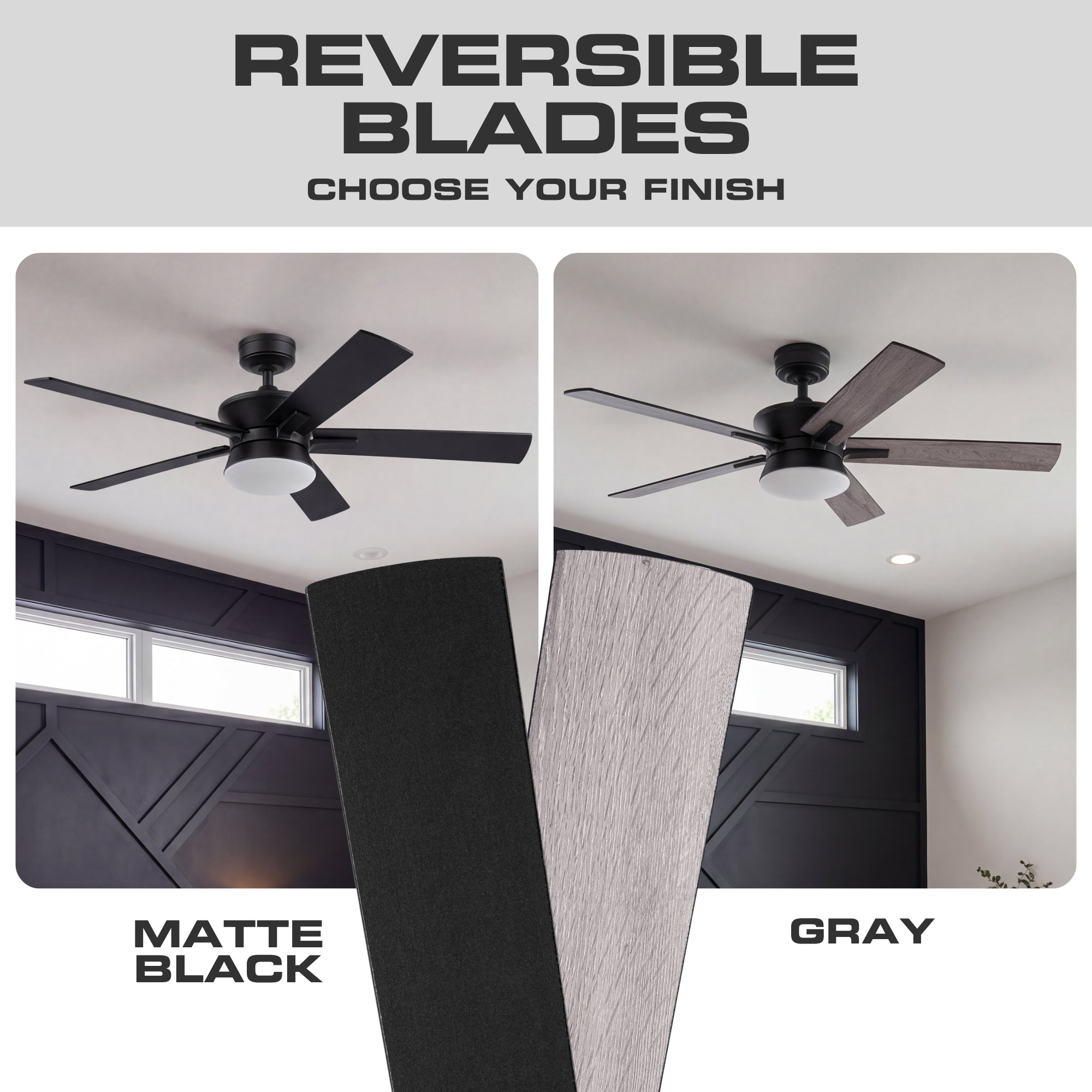 Mule Elva 52 Inch Indoor Ceiling Fan With LED Light, Remote Control, Matte Black