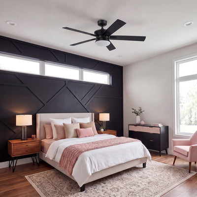 Mule Elva 52 Inch Indoor Ceiling Fan With LED Light, Remote Control, Matte Black