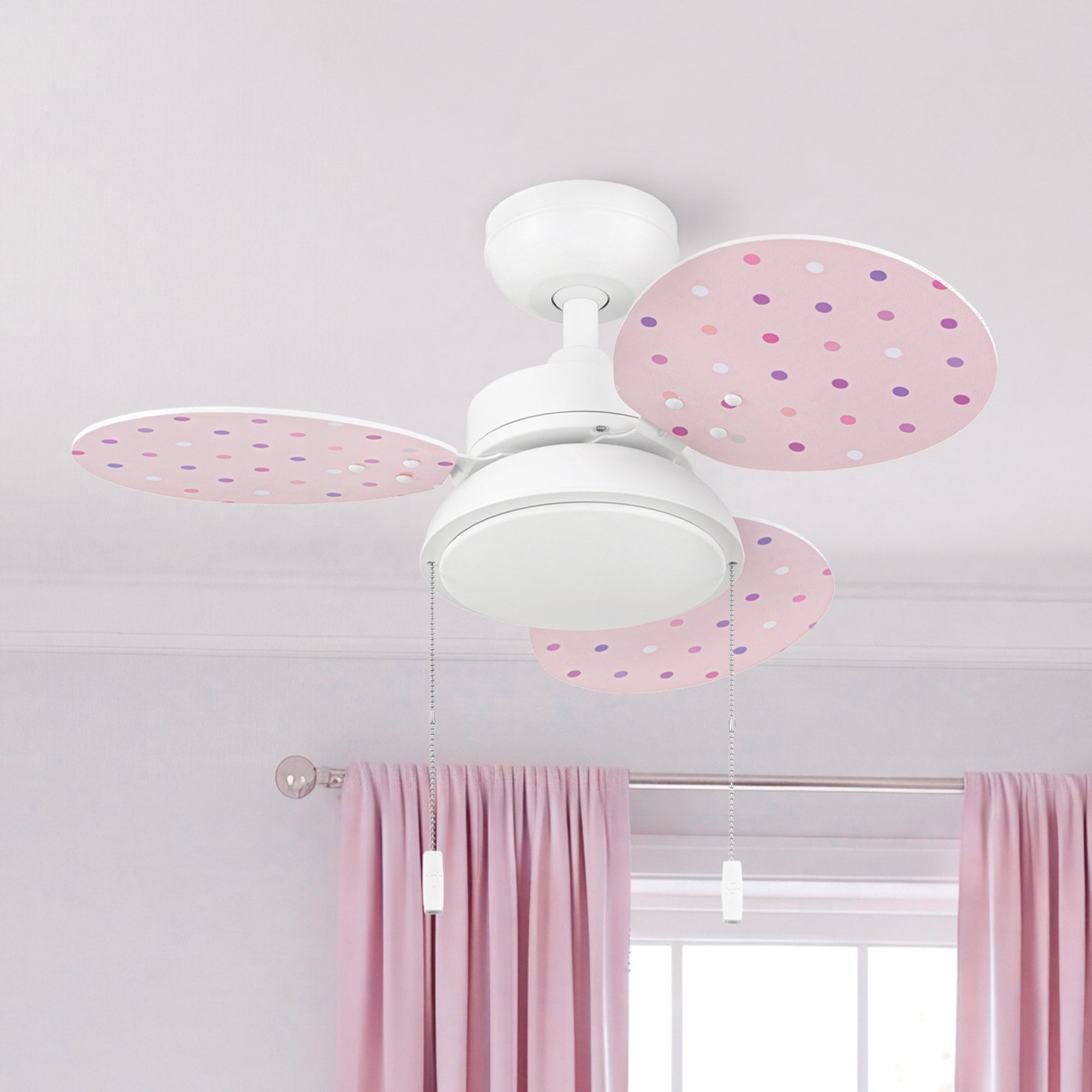 Prominence Home Willa 30-Inch LED Ceiling Fan With Light, Pull Chain, White