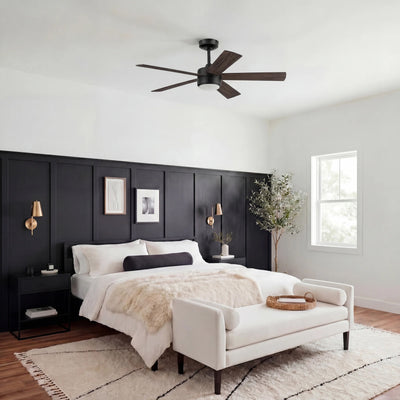Mule Belmont 52 Inch Indoor Ceiling Fan with LED Light and Remote, Matte Black