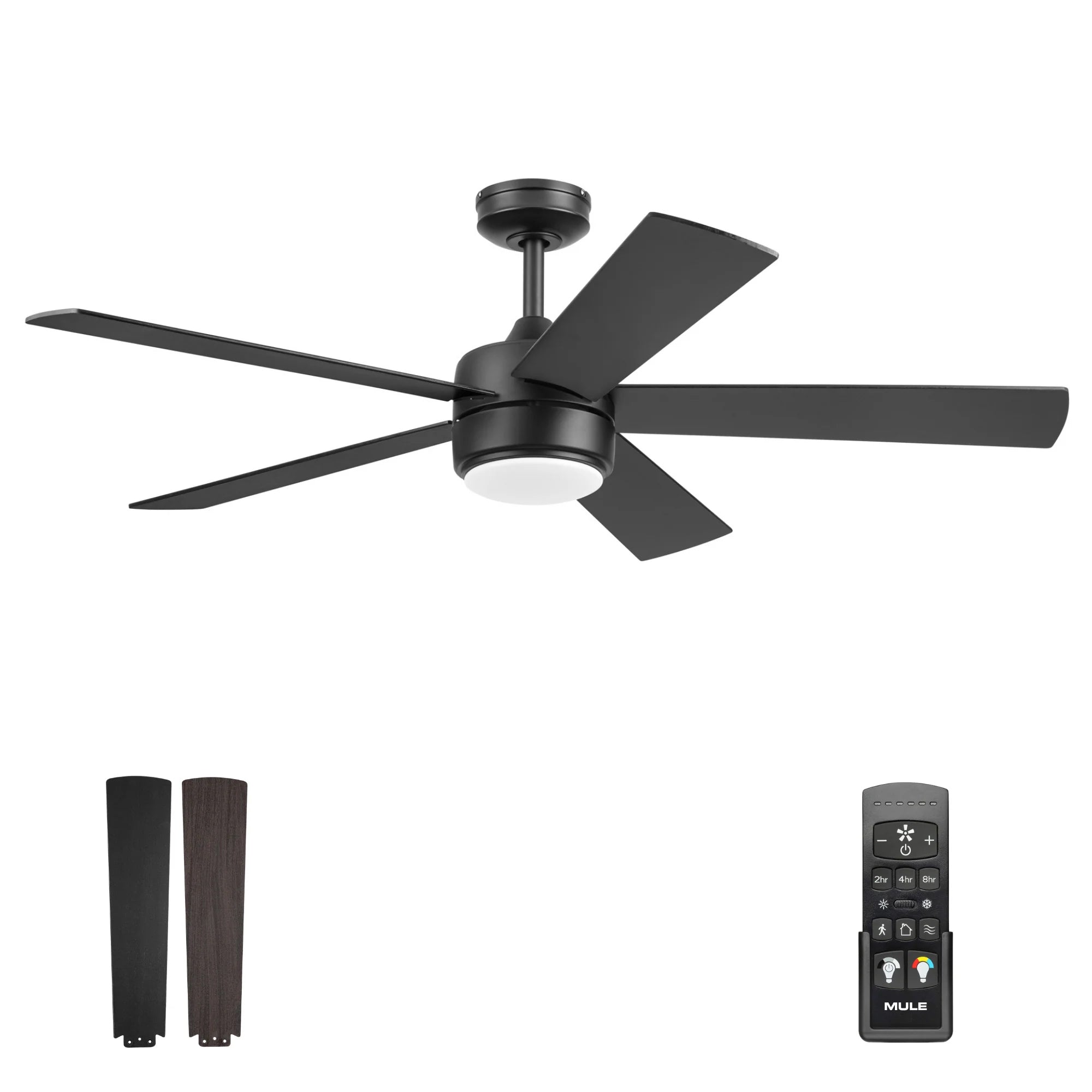 Mule Belmont 52 Inch Indoor Ceiling Fan with LED Light and Remote, Matte Black