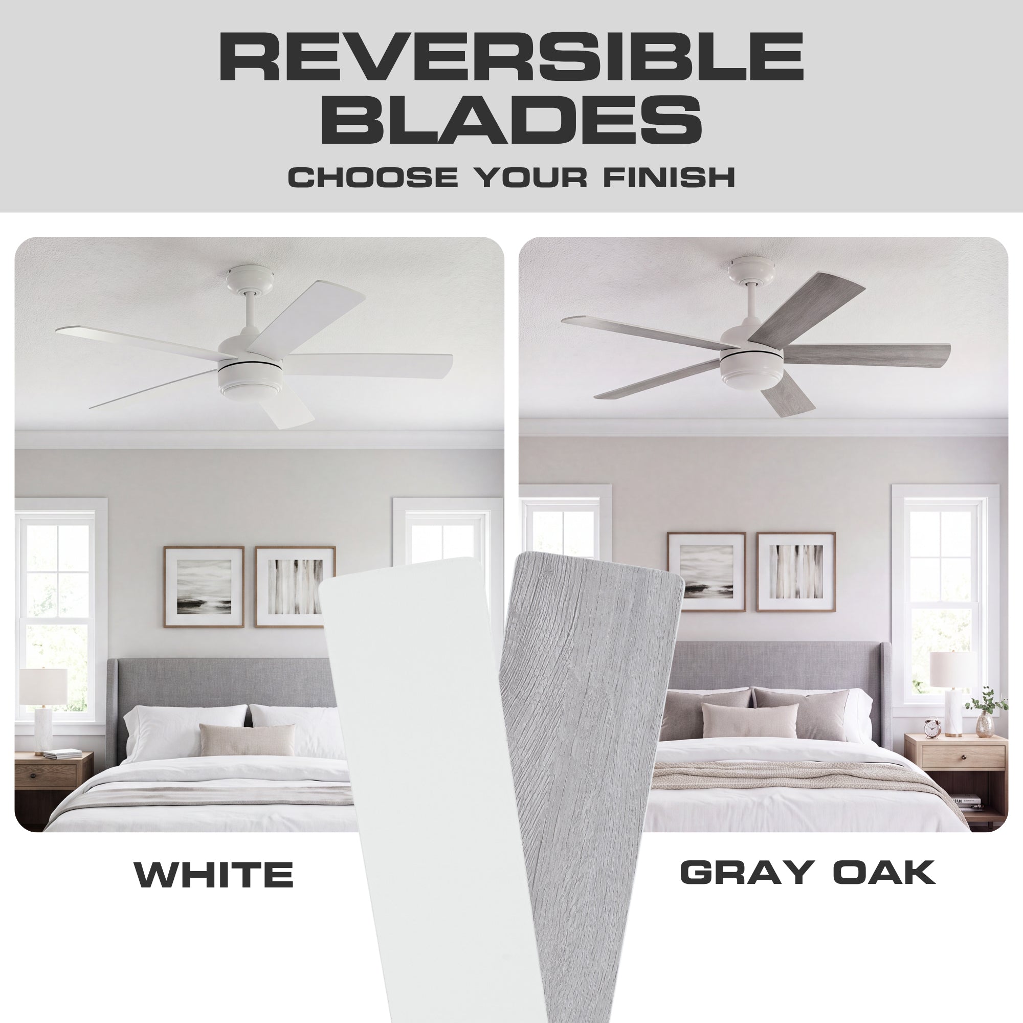 Mule Belmont 52 Inch Indoor Ceiling Fan with LED Light and Remote Control, White