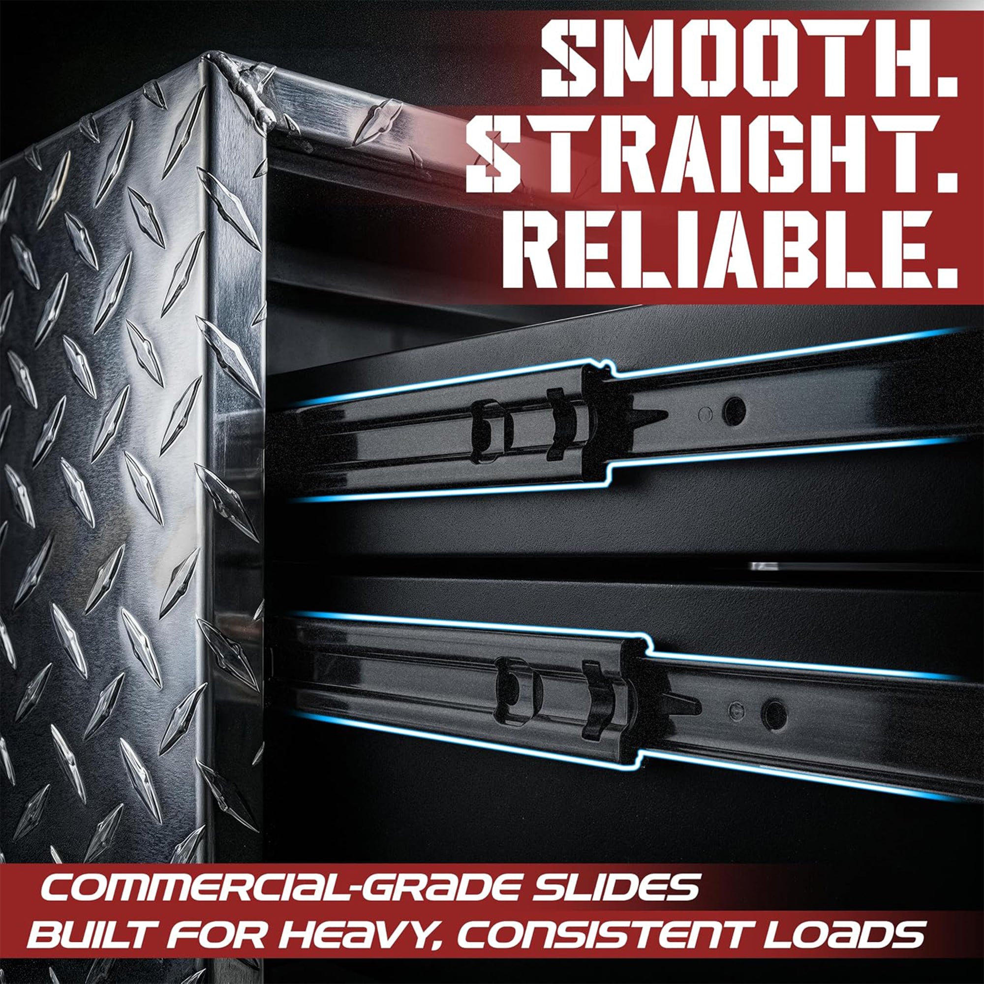 OLY-PRO Truck Bed Tool Box with 5-Drawer Slides, Lockable Heavy-Duty Storage
