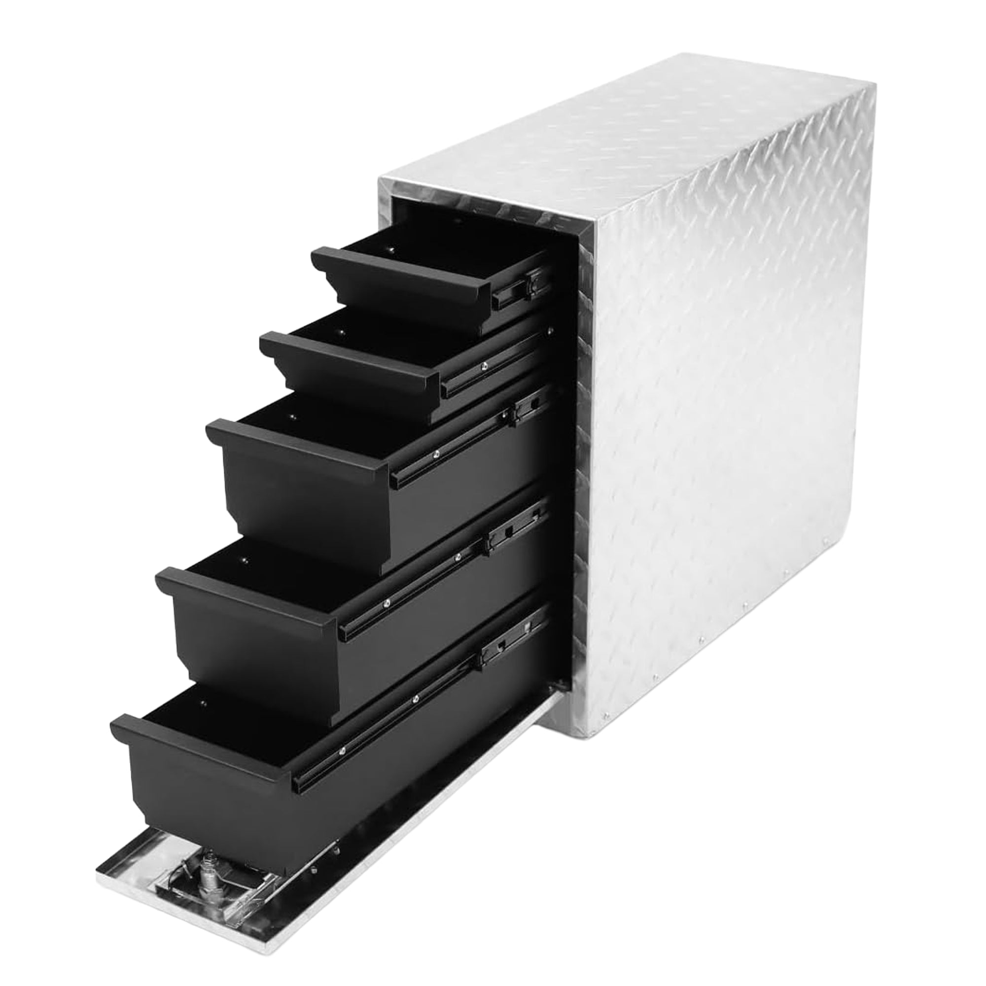 OLY-PRO Truck Bed Tool Box with 5-Drawer Slides, Lockable Heavy-Duty Storage
