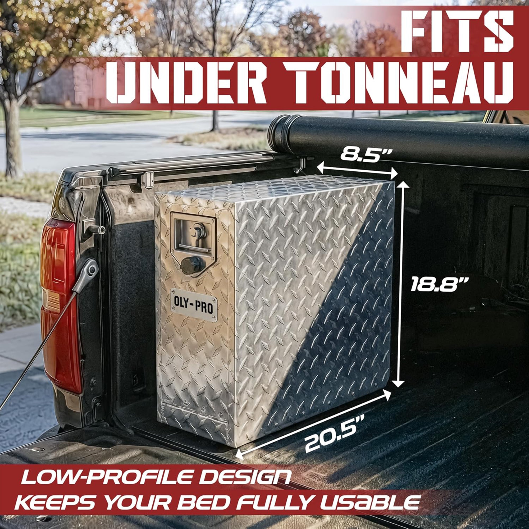 OLY-PRO Truck Bed Tool Box w/ 5-Drawers, T-Handle Lockable Heavy-Duty Storage