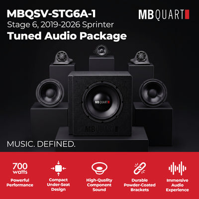 MB Quart Tuned Audio Package, 19-26 Mercedes-Benz Sprinter, Stage 6 System, 700W