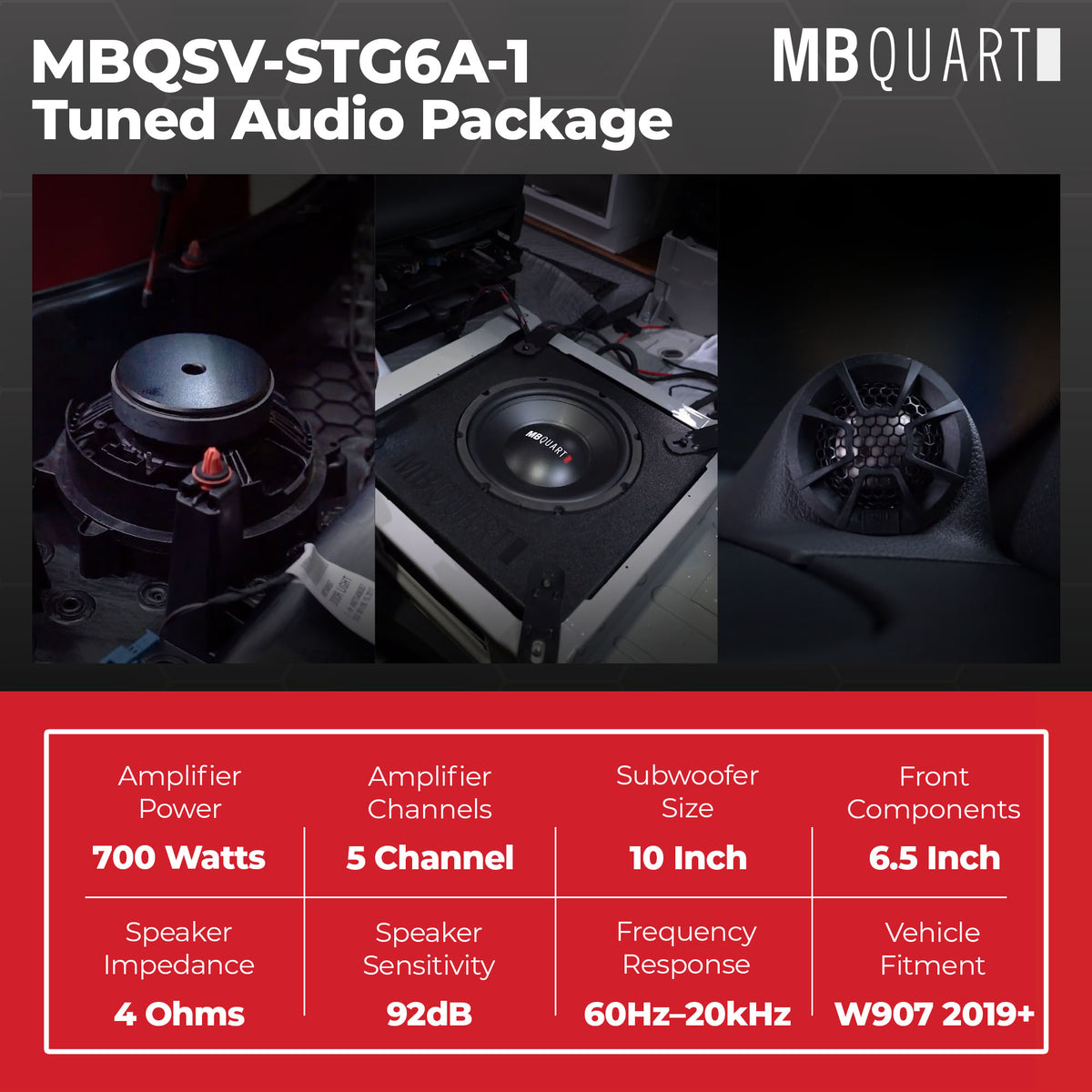 MB Quart Tuned Audio Package, 19-26 Mercedes-Benz Sprinter, Stage 6 System, 700W
