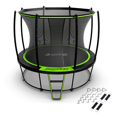 JumpFlex HERO 10' Round Trampoline, Outdoor Play Set with ANCHORKIT Steel Stakes - VMInnovations