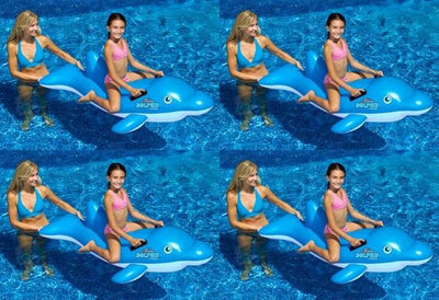 Swimline Swimming Pool Inflatable Dolphin Stable Ride-On Float Toys, 4-Pack