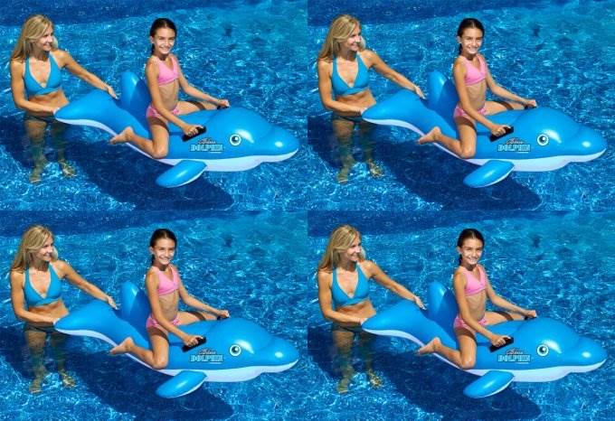 Swimline Swimming Pool Inflatable Dolphin Stable Ride-On Float Toys, 4-Pack