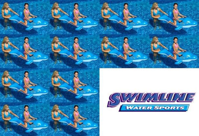 Swimline Swimming Pool Inflatable Dolphin Stable Ride-On Float Toys, 12-Pack