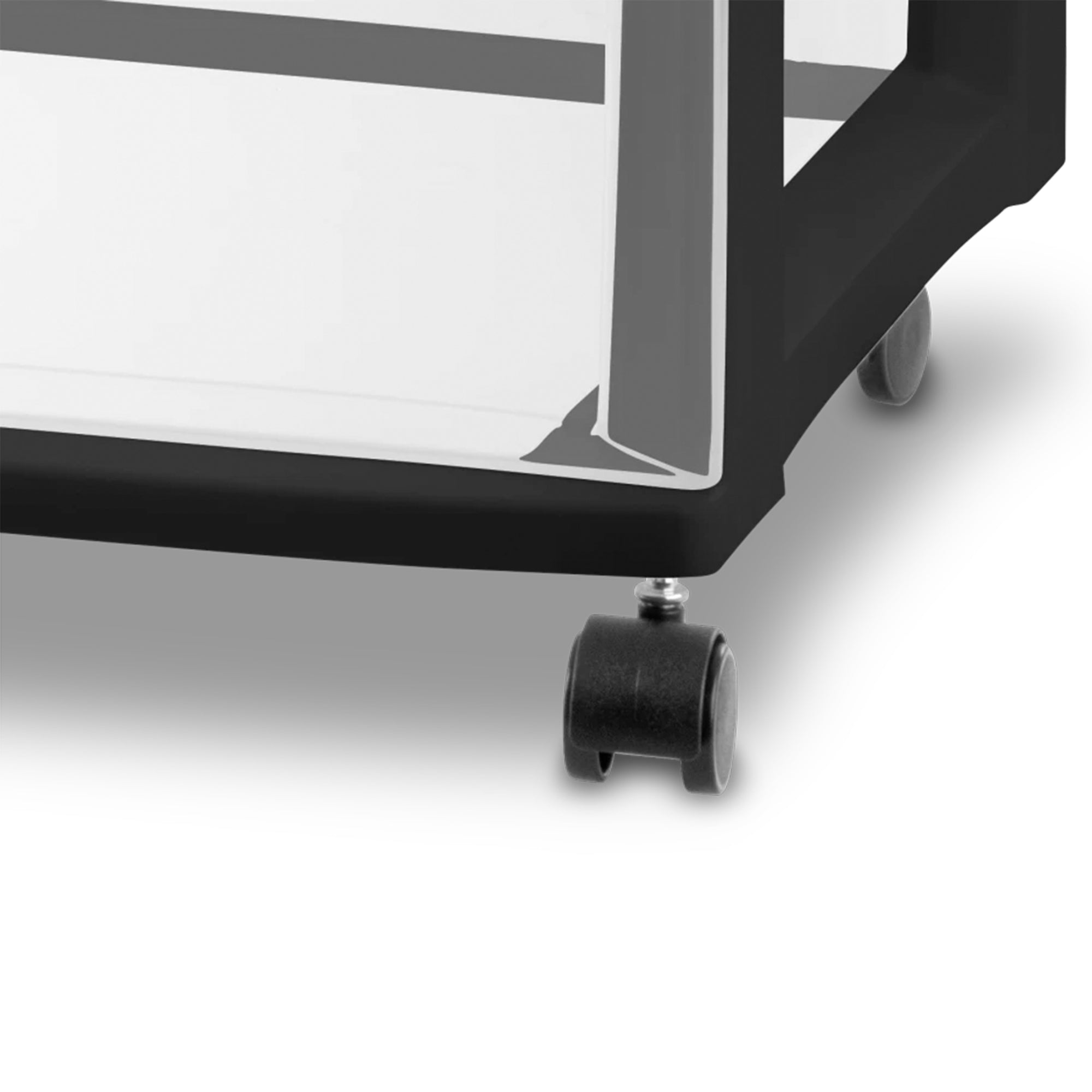 Sterilite Wide 3 Drawer Storage Cart, Plastic Rolling Organizer, Black Frame