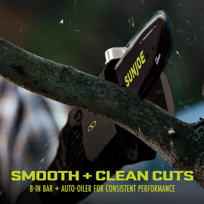 Sun Joe 8" Electric Telescoping Pole Chainsaw, 6.5-Amp Motor w/ 7" Cutting Max - VMInnovations