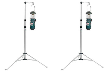 (2) COLEMAN Multi-Purpose Durable Aluminum Camping Lantern Stands w/ Carry Case
