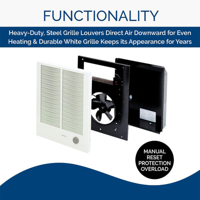 Broan-NuTone 198 High Capacity Wall Mounted Heater, 4000/2000 Watt, 240/120V AC