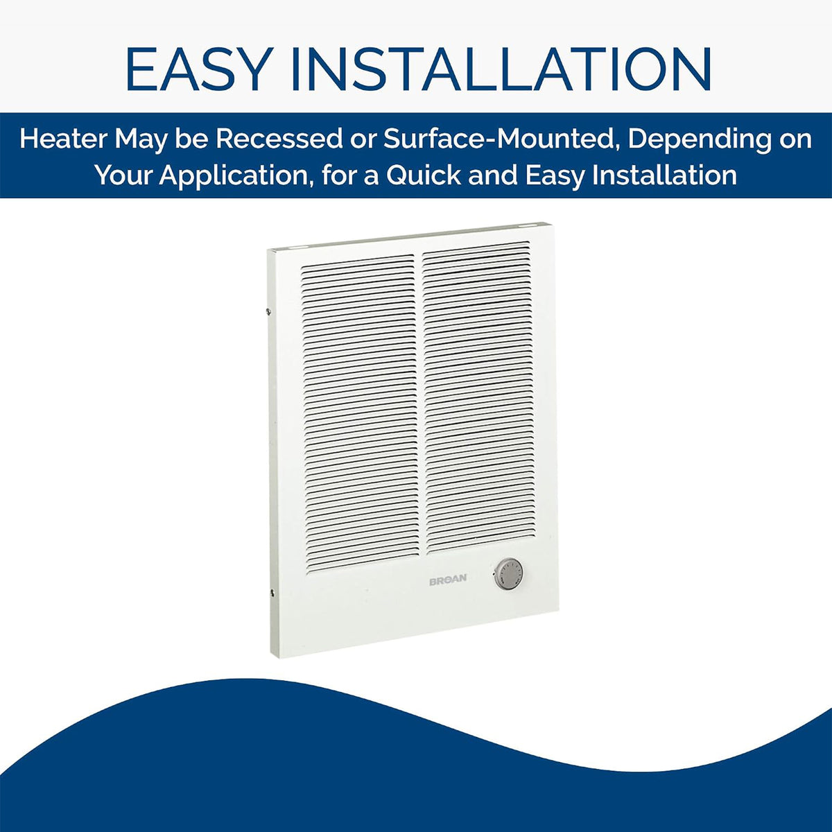 Broan-NuTone 198 High Capacity Wall Mounted Heater, 4000/2000 Watt, 240/120V AC