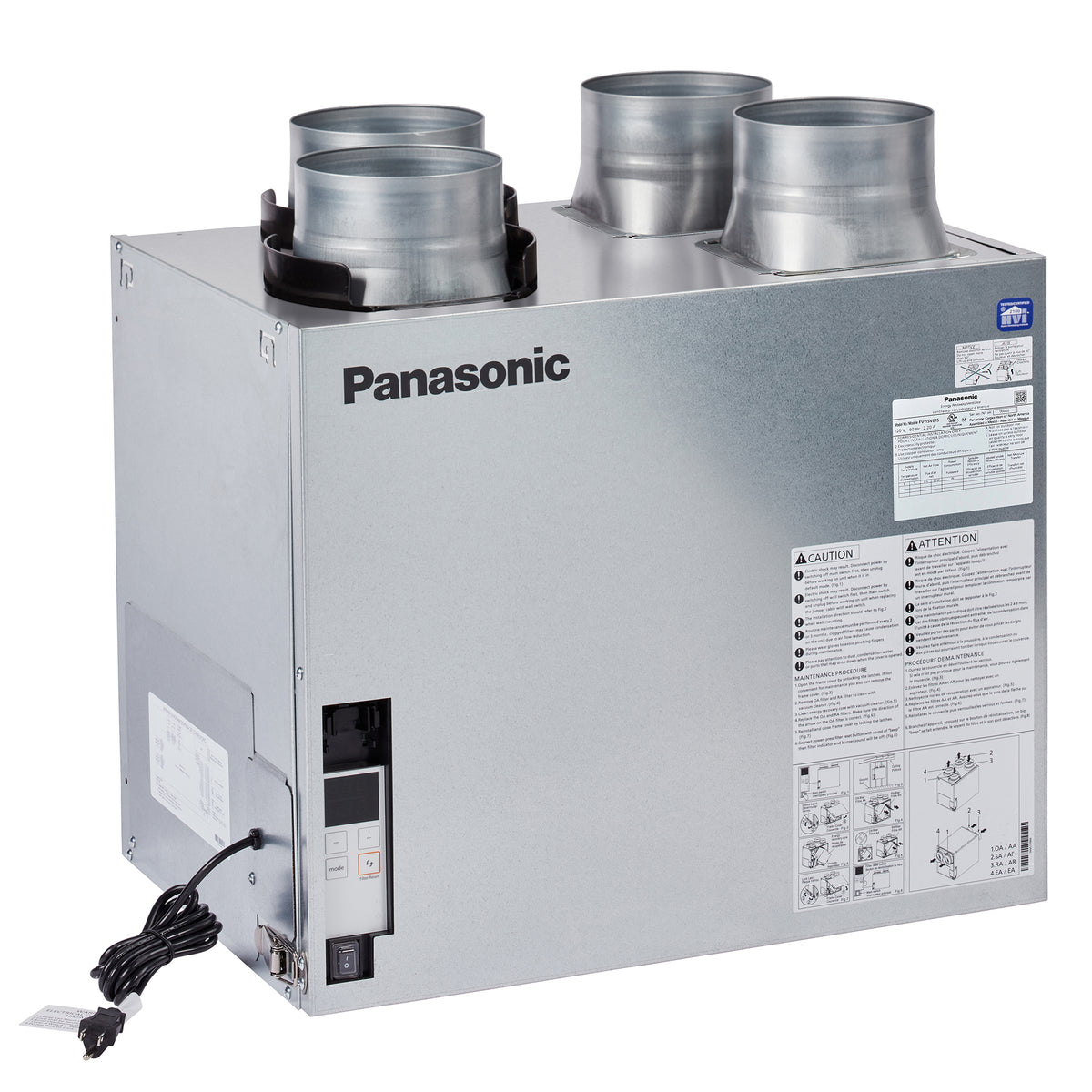 Panasonic BalancedHome Elite 150 Energy Recovery Ventilator, Top Port, 30-150CFM