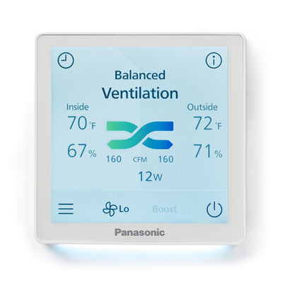 Panasonic Intelli-Balance and BalancedHome ERV Touchscreen Wall Control Panel