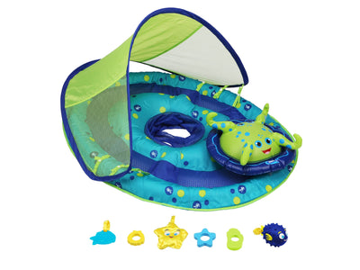 SwimWays Inflatable Baby Spring Float Activity Center with Canopy, Octopus(Used)