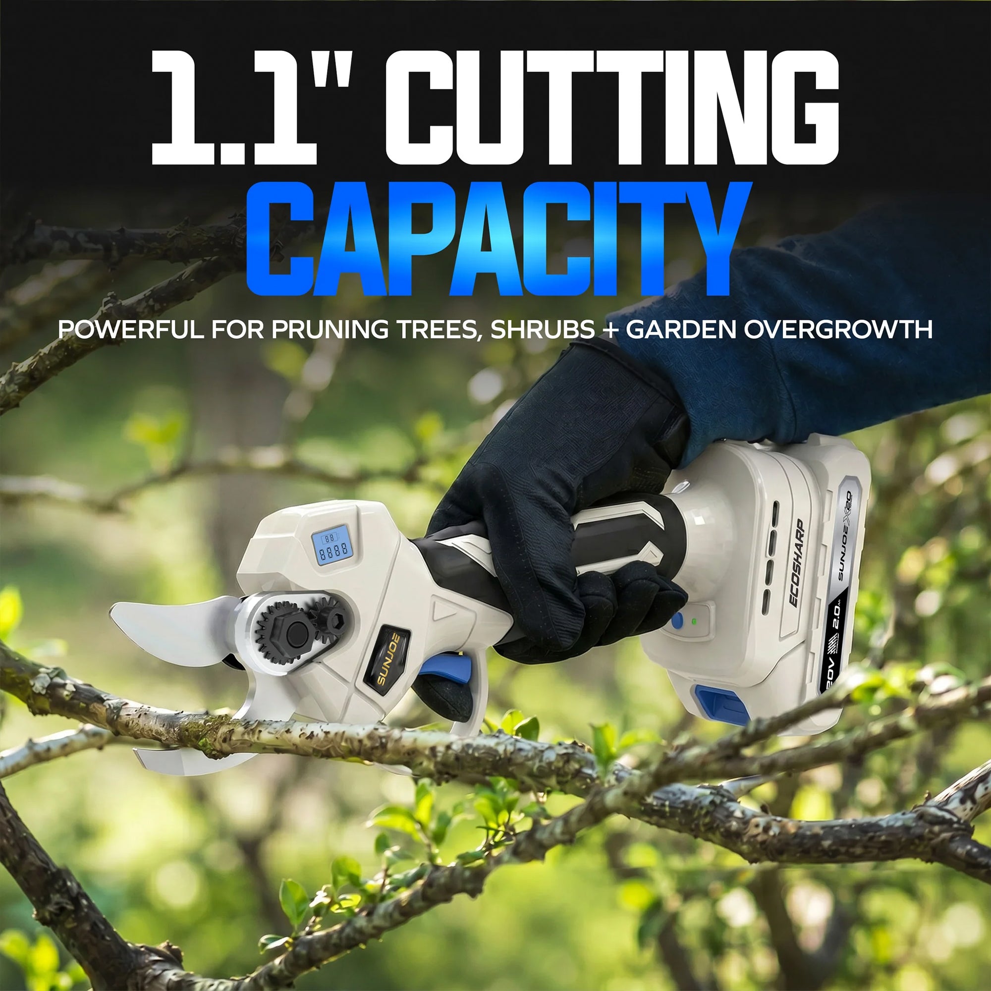 Sun Joe 20V ECOSHARP X20 Cordless Pruner with Battery and Charger, X20-PRU-2A