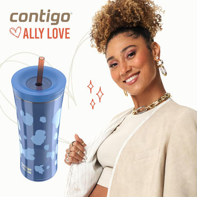 Contigo x Ally Love Shake and Go Tumbler with Autoclose Lid, 20 oz, Stellar Jay