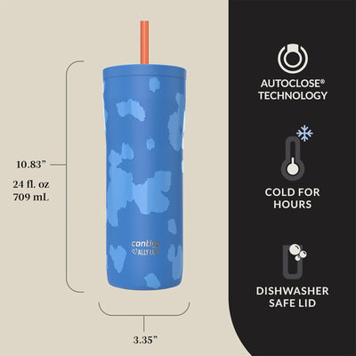 Contigo x Ally Love Streeterville Steel Tumbler with Straw, 24 oz, Stellar Jay