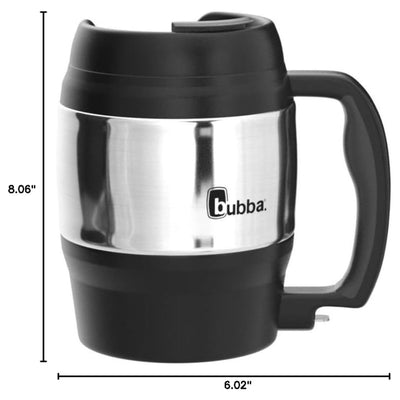 Bubba Classic Insulated Desk Mug with Dual-Wall Foam Insulation, 52 oz, Black