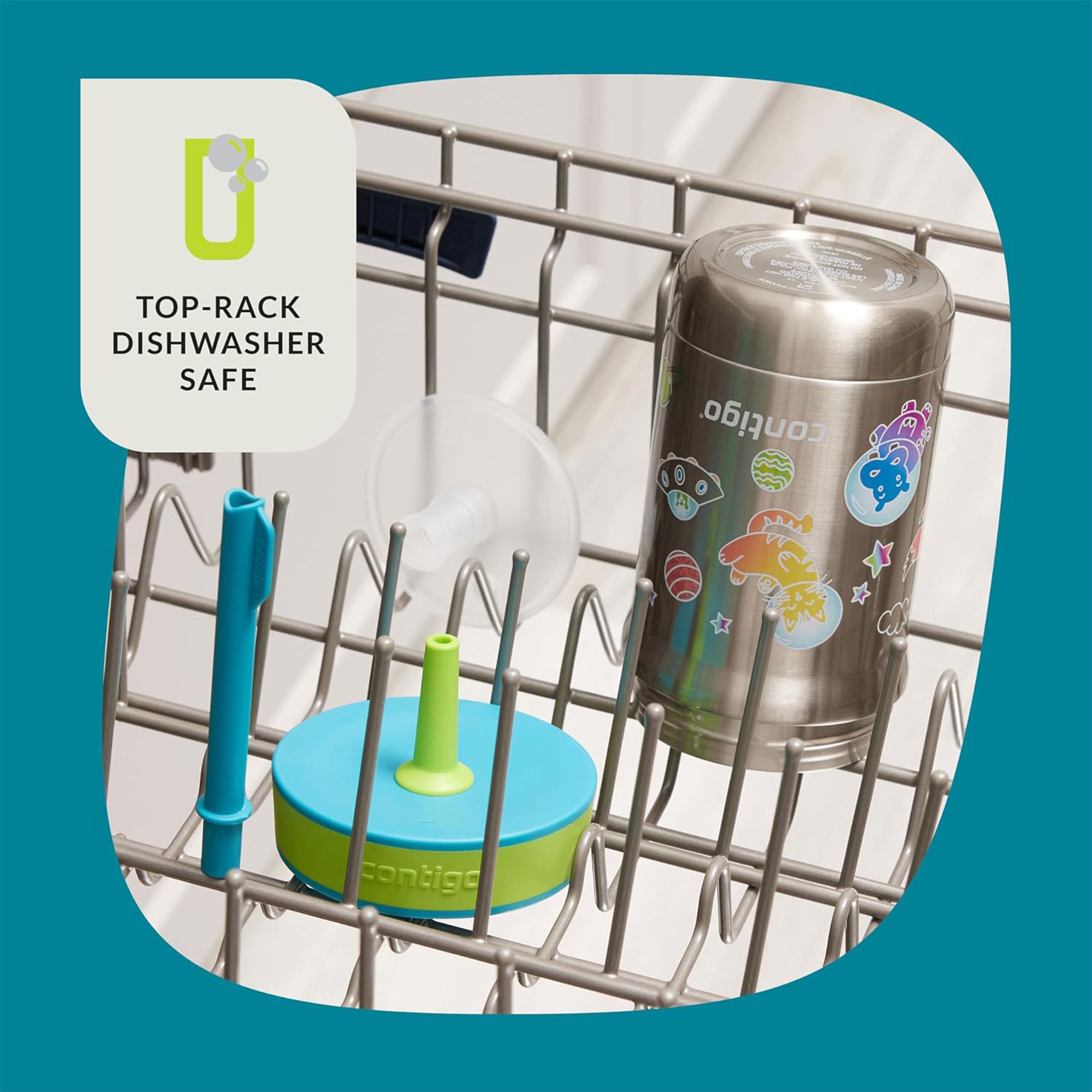 Contigo Leighton Insulated Straw Tumbler for Kids, 12 oz, Spacecraft/Juniper Lid