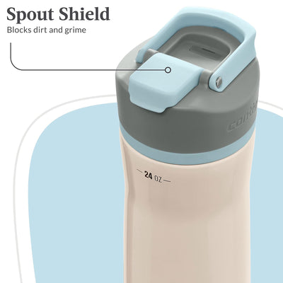 Contigo Clybourn Chill Stainless Steel FreeFlow Filter Water Bottle, 24 oz, Salt