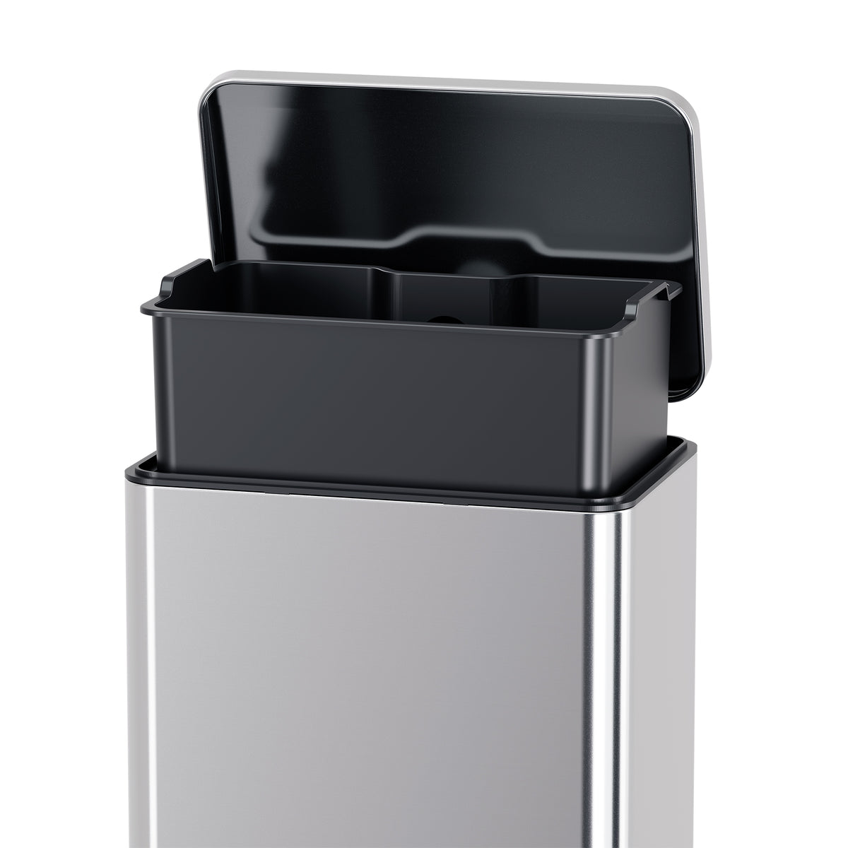 Clorox 30L Stainless Steel Step Trash Can with Soft-Close, Stay-Open Lid, Slate - VMInnovations