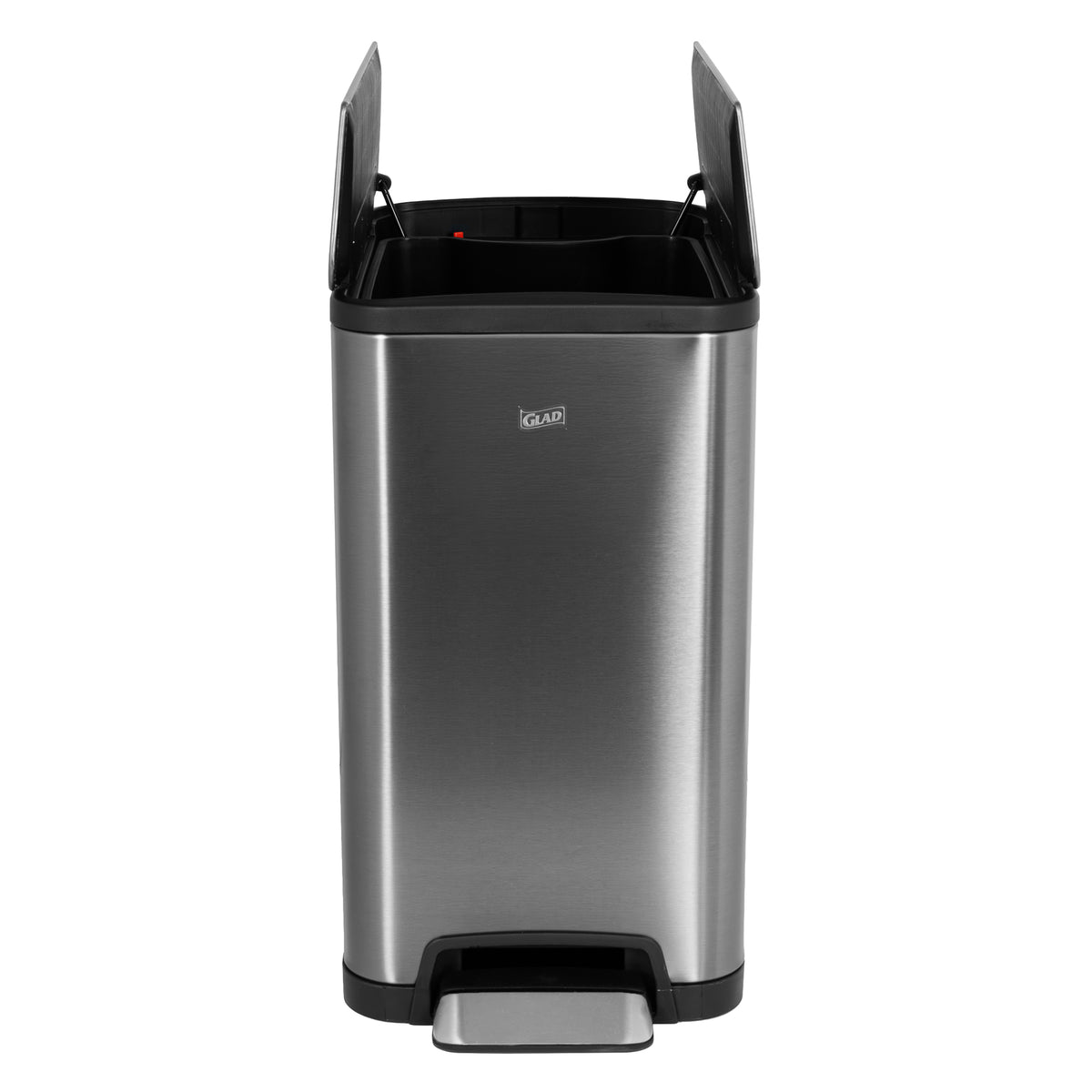 Glad 20L Stainless Steel Kitchen Trash Can with Wide Butterfly Opening, Gunmetal - VMInnovations