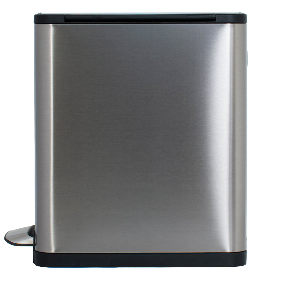 Glad 20L Stainless Steel Kitchen Trash Can with Wide Butterfly Opening, Gunmetal - VMInnovations