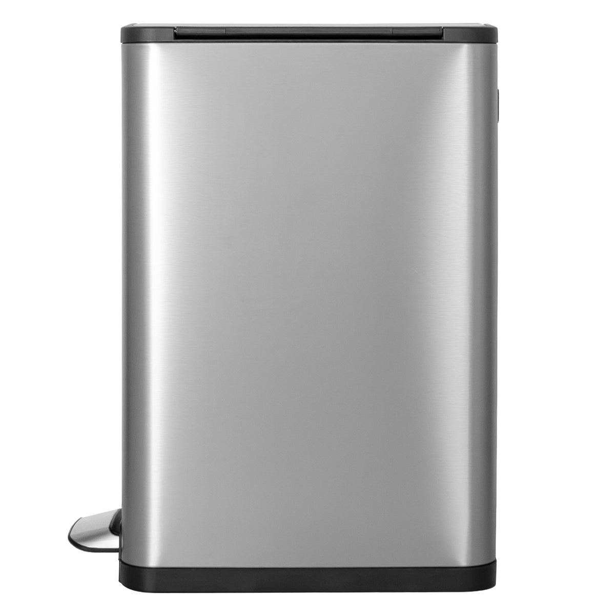 Glad 30L Stainless Steel Kitchen Trash Can with Wide Butterfly Opening, Titanium - VMInnovations