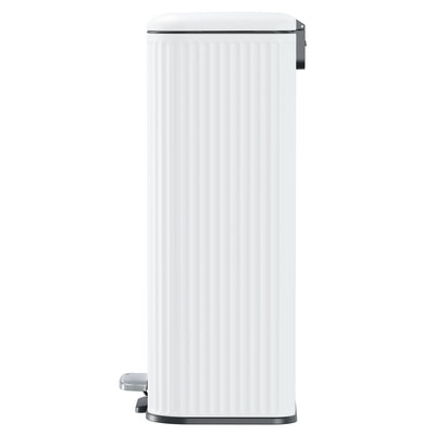 Clorox 30L Flute Stainless Steel Step Trash Can with Soft-Close Lid, White