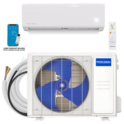 MRCOOL DIY Select 18K BTU Mini Split Heat Pump, 11.5 Ft Line Set, 230V, White