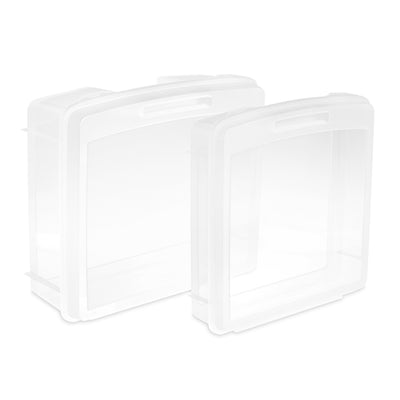Sterilite Plastic Medium Project Case for Scrapbook Paper Storage, Clear, 6 Pack