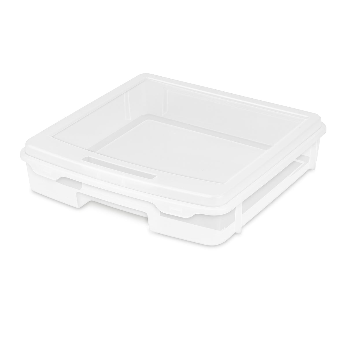 Sterilite Plastic Medium Project Case for Scrapbook Paper Storage, Clear, 6 Pack