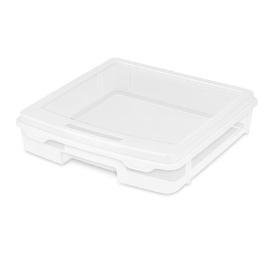 Sterilite Plastic Medium Project Case for Scrapbook Paper Storage, Clear, 6 Pack