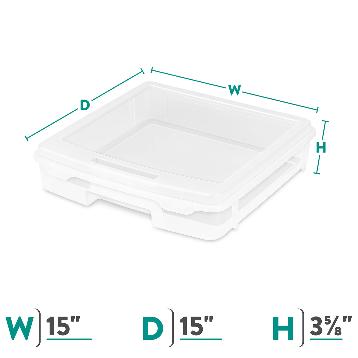 Sterilite Plastic Medium Project Case for Scrapbook Paper Storage, Clear, 6 Pack