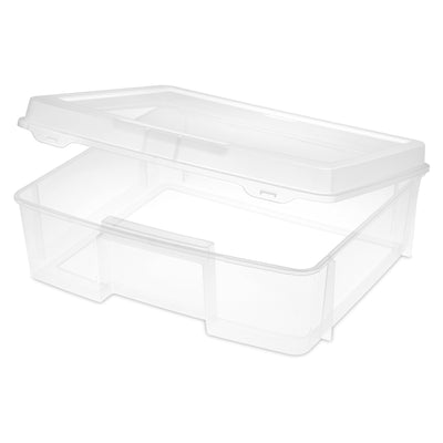 Sterilite Plastic Large Project Case, Scrapbook Paper Storage, Clear, 12 Pack