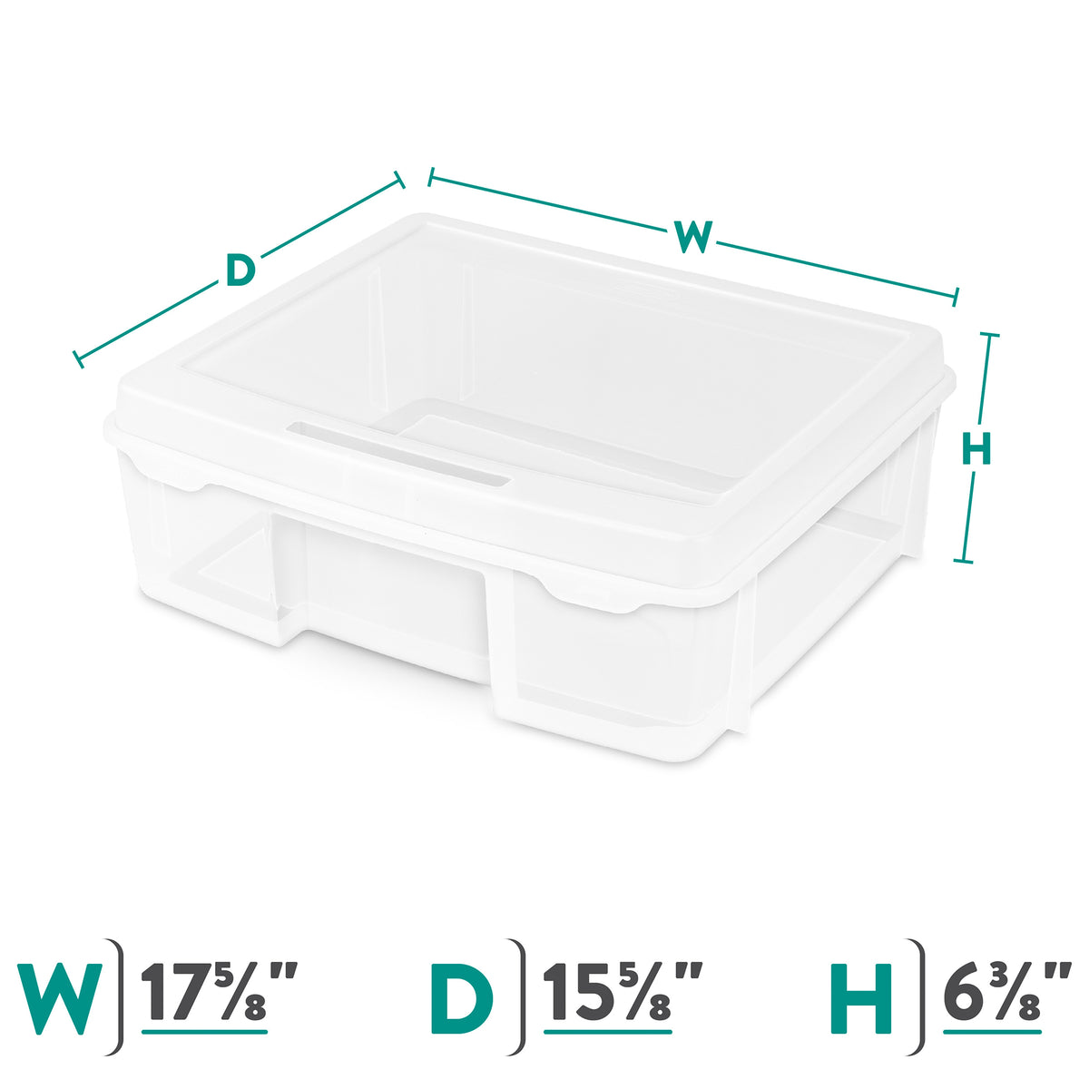 Sterilite Plastic Large Project Case, Scrapbook Paper Storage, Clear, 4 Pack