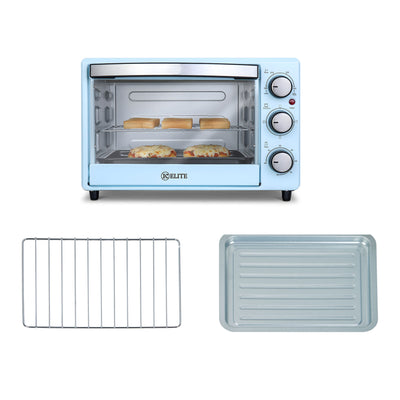 Kitchen Elite Toaster Oven, Compact Countertop Appliance with Bake Tray, Blue