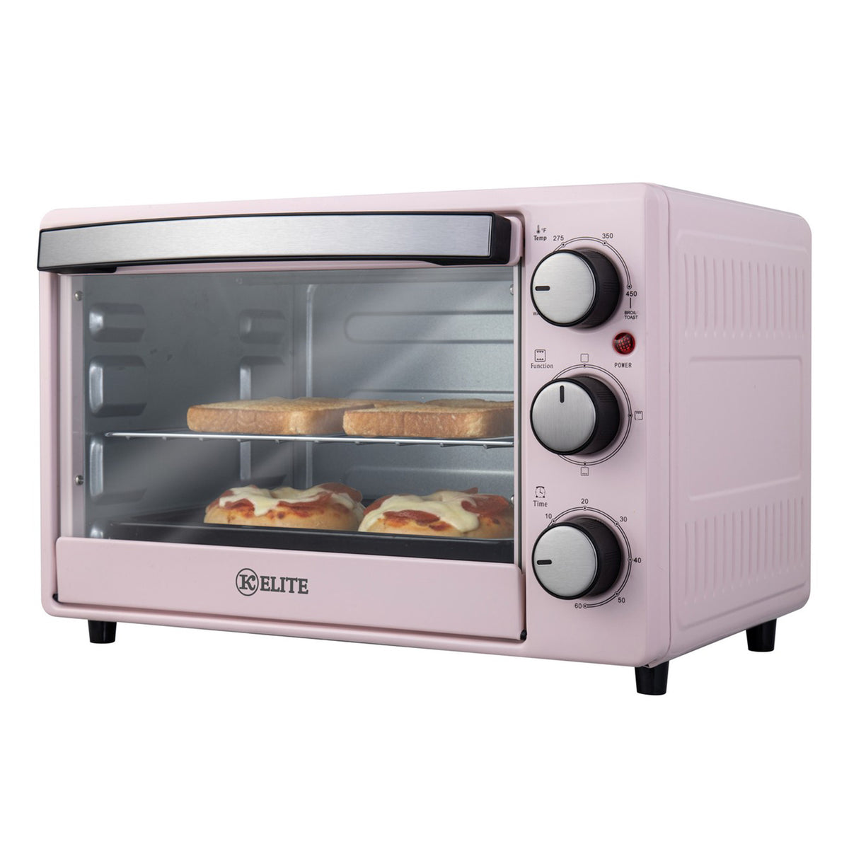 Kitchen Elite Toaster Oven, Compact Countertop Appliance with Bake Tray, Pink