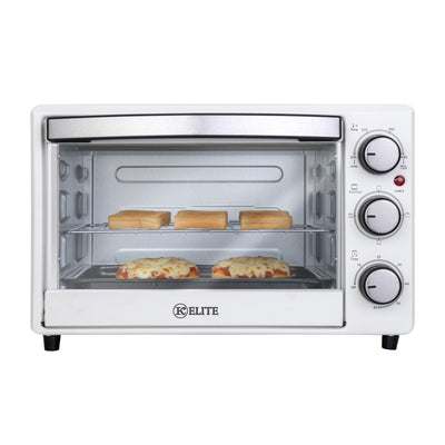 Kitchen Elite Toaster Oven, Compact Countertop Appliance with Bake Tray, White