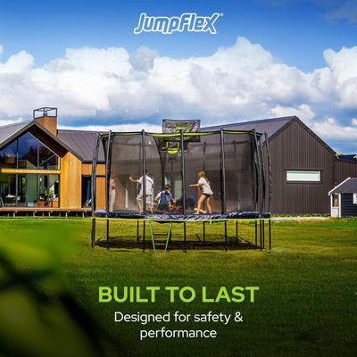 JumpFlex MEGA 19' Trampoline Playset with AquaJet Multi-Spray Sprinkler Hose - VMInnovations